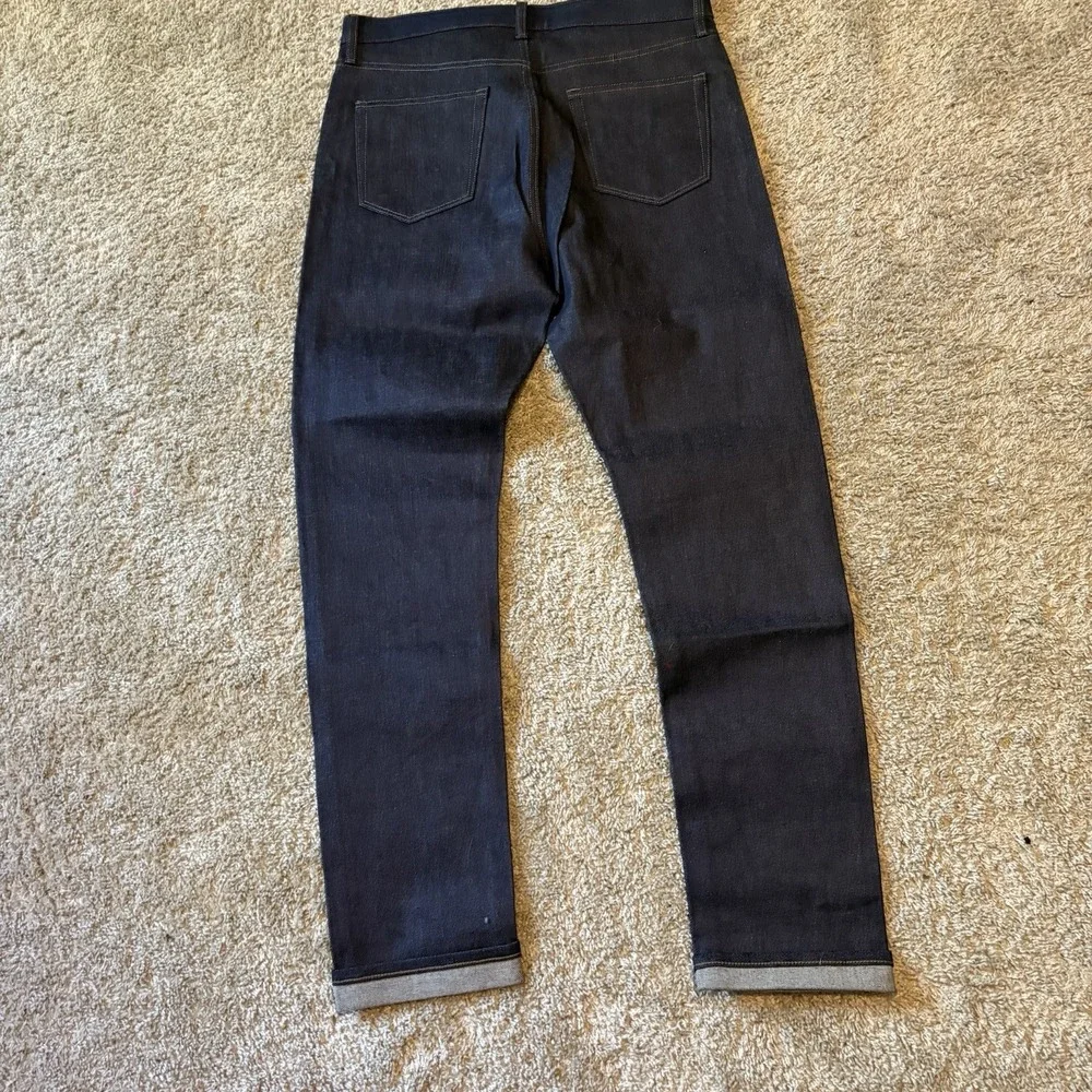 UniqLo Jeans Mens 33x32 Blue Denim Stretch Selvedge Slim Fit NWT - Picture 8 of 8